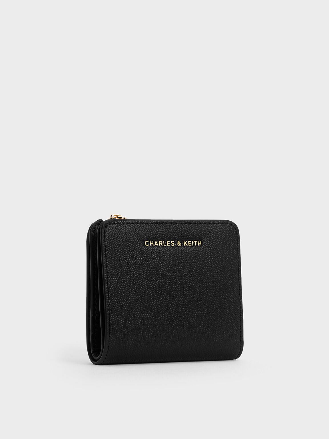 CHARLES & KEITH Classic / Keely Top Zip Small Wallet - Black