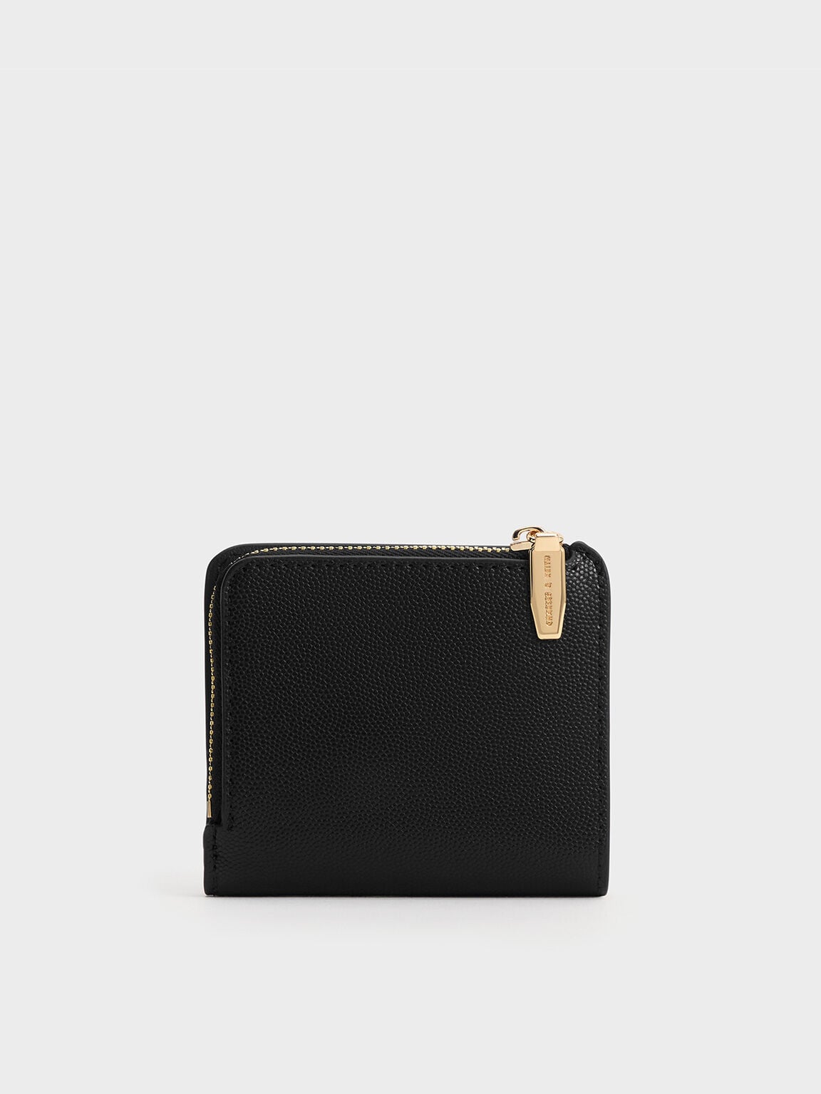 CHARLES & KEITH Classic / Keely Top Zip Small Wallet - Black