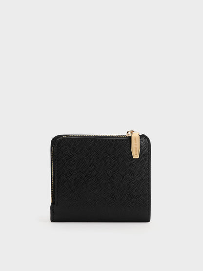 CHARLES & KEITH Classic / Keely Top Zip Small Wallet - Black