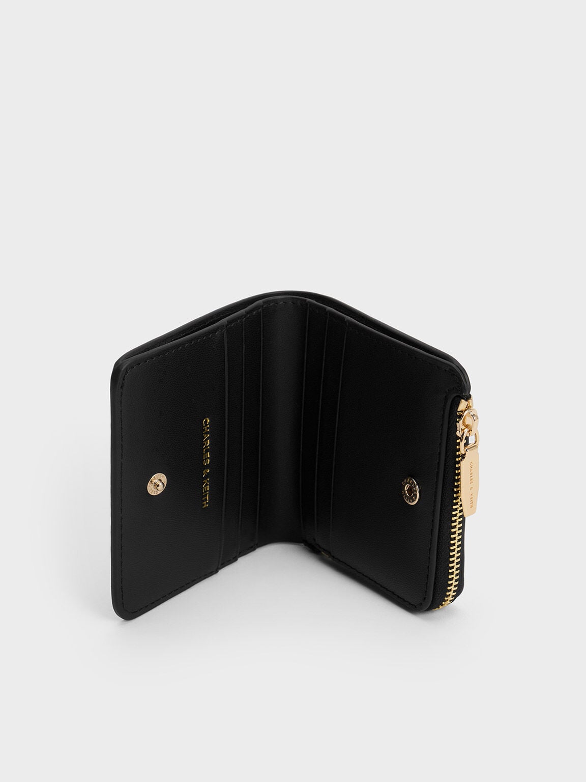 CHARLES & KEITH Classic / Keely Top Zip Small Wallet - Black