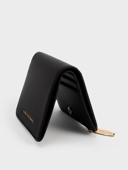 CHARLES & KEITH Classic / Keely Top Zip Small Wallet - Black