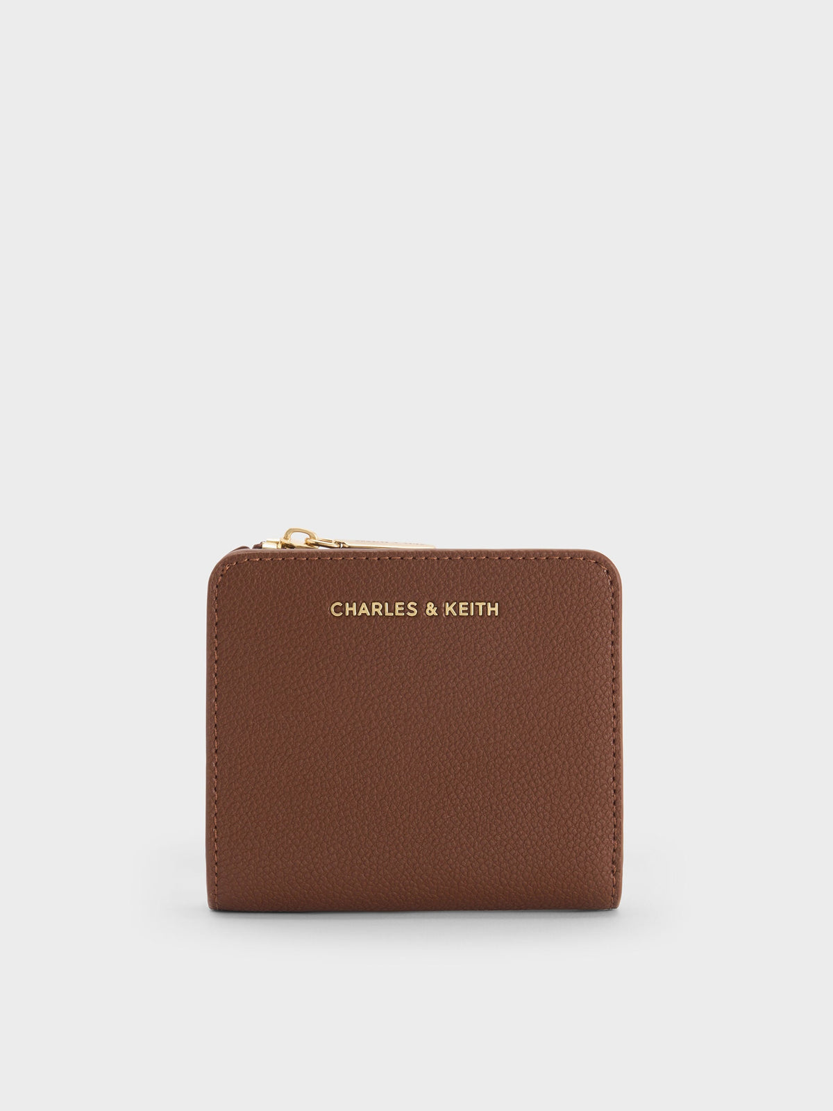 CHARLES & KEITH Signature / Keely Top Zip Small Wallet - Dark Brown
