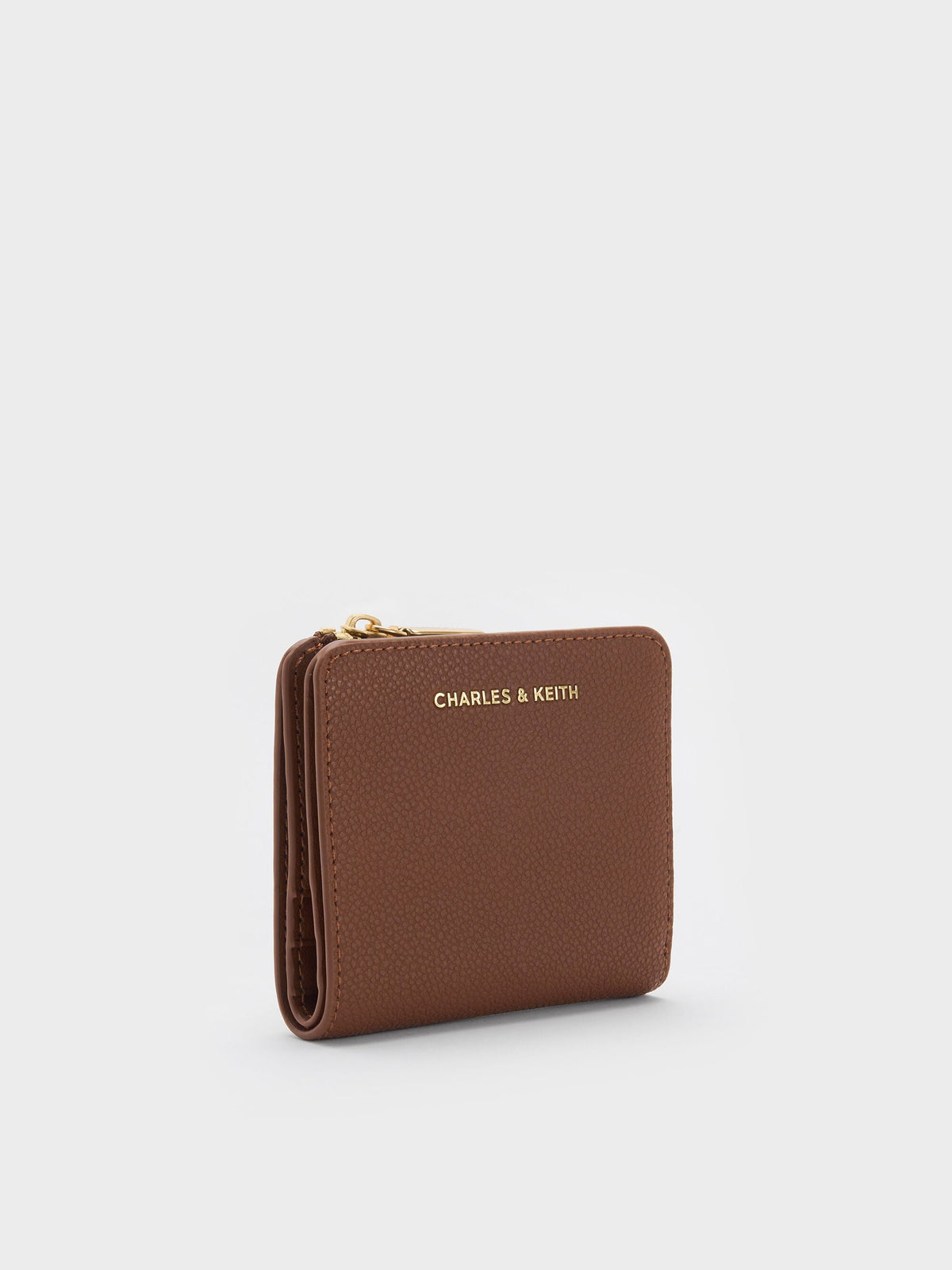 CHARLES & KEITH Signature / Keely Top Zip Small Wallet - Dark Brown