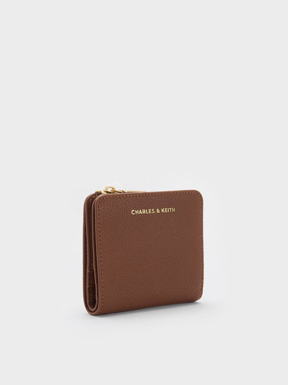 CHARLES & KEITH Signature / Keely Top Zip Small Wallet - Dark Brown
