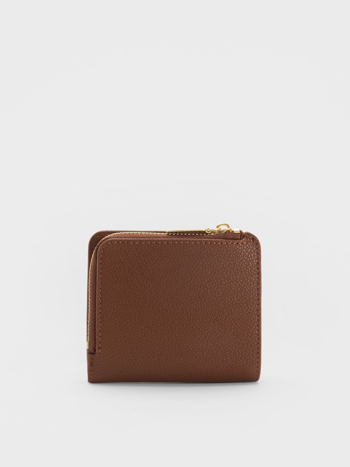 CHARLES & KEITH Signature / Keely Top Zip Small Wallet - Dark Brown