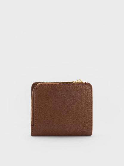 CHARLES & KEITH Signature / Keely Top Zip Small Wallet - Dark Brown