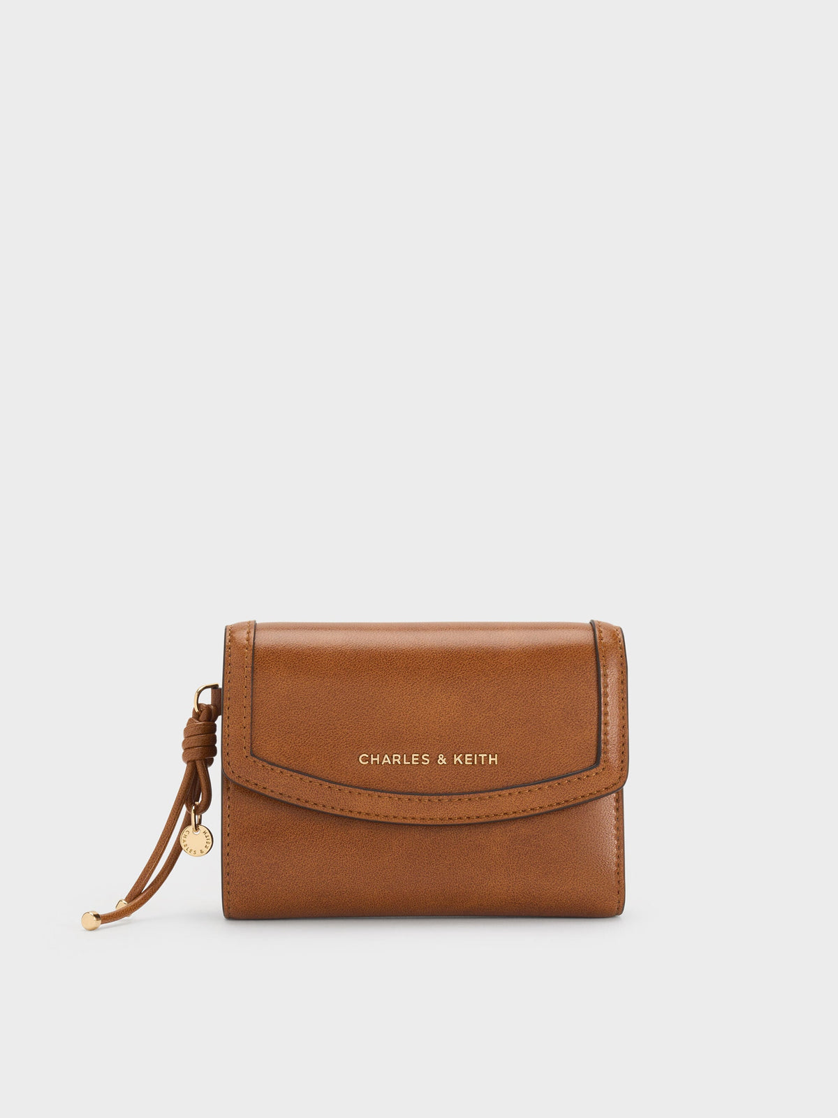 CHARLES & KEITH Customer Favorite / Haylen Front-Flap Small Wallet - Distressed Tan