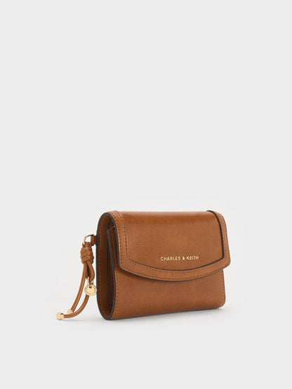 CHARLES & KEITH Customer Favorite / Haylen Front-Flap Small Wallet - Distressed Tan