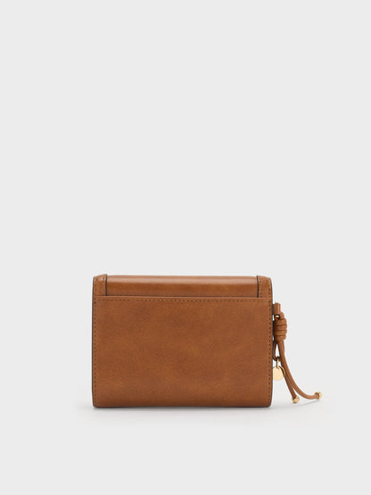 CHARLES & KEITH Customer Favorite / Haylen Front-Flap Small Wallet - Distressed Tan