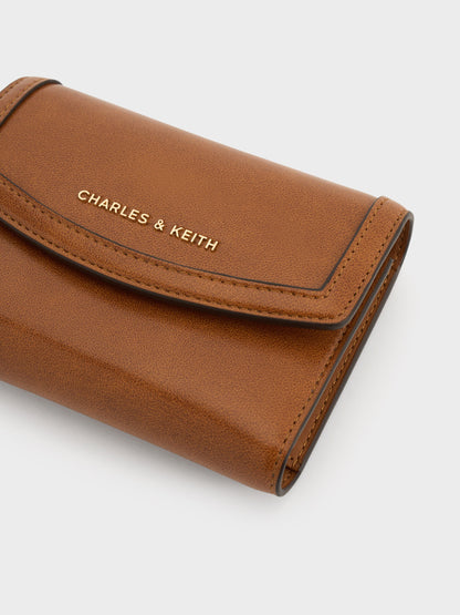 CHARLES & KEITH Customer Favorite / Haylen Front-Flap Small Wallet - Distressed Tan