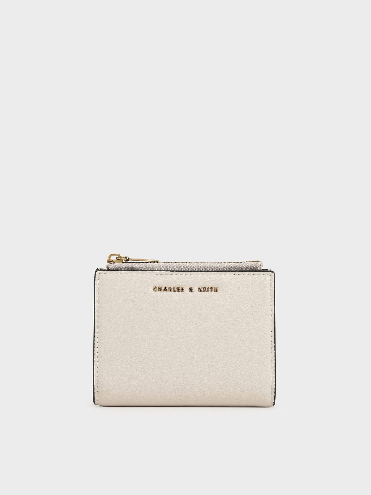 CHARLES & KEITH Smart Buy / Harmonee Top-Zip Small Wallet - Ivory
