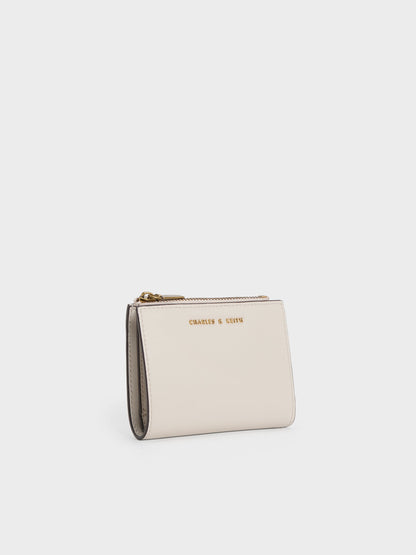 CHARLES & KEITH Smart Buy / Harmonee Top-Zip Small Wallet - Ivory