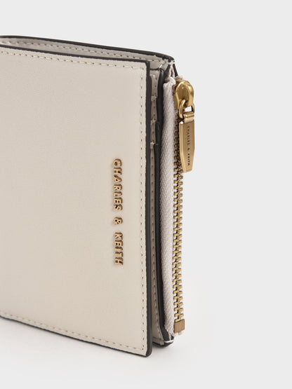 CHARLES & KEITH Smart Buy / Harmonee Top-Zip Small Wallet - Ivory