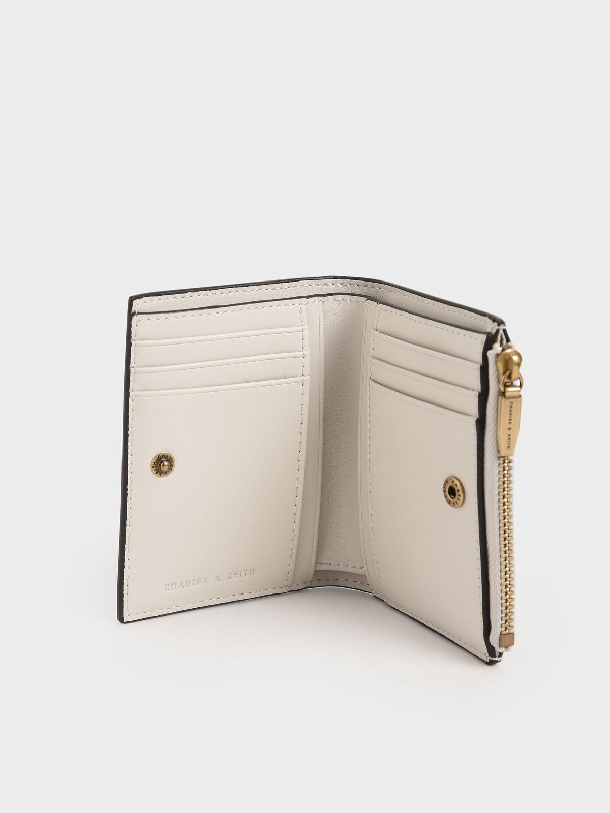 CHARLES & KEITH Smart Buy / Harmonee Top-Zip Small Wallet - Ivory