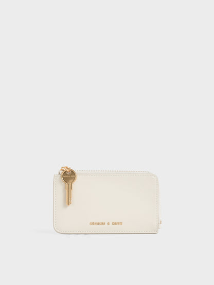 CHARLES & KEITH Smart Buy / Lane Key Zip-Around Wallet - Cream