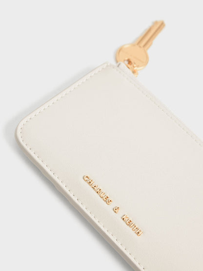 CHARLES & KEITH Smart Buy / Lane Key Zip-Around Wallet - Cream