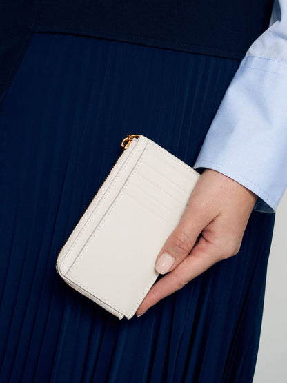 CHARLES & KEITH Smart Buy / Lane Key Zip-Around Wallet - Cream