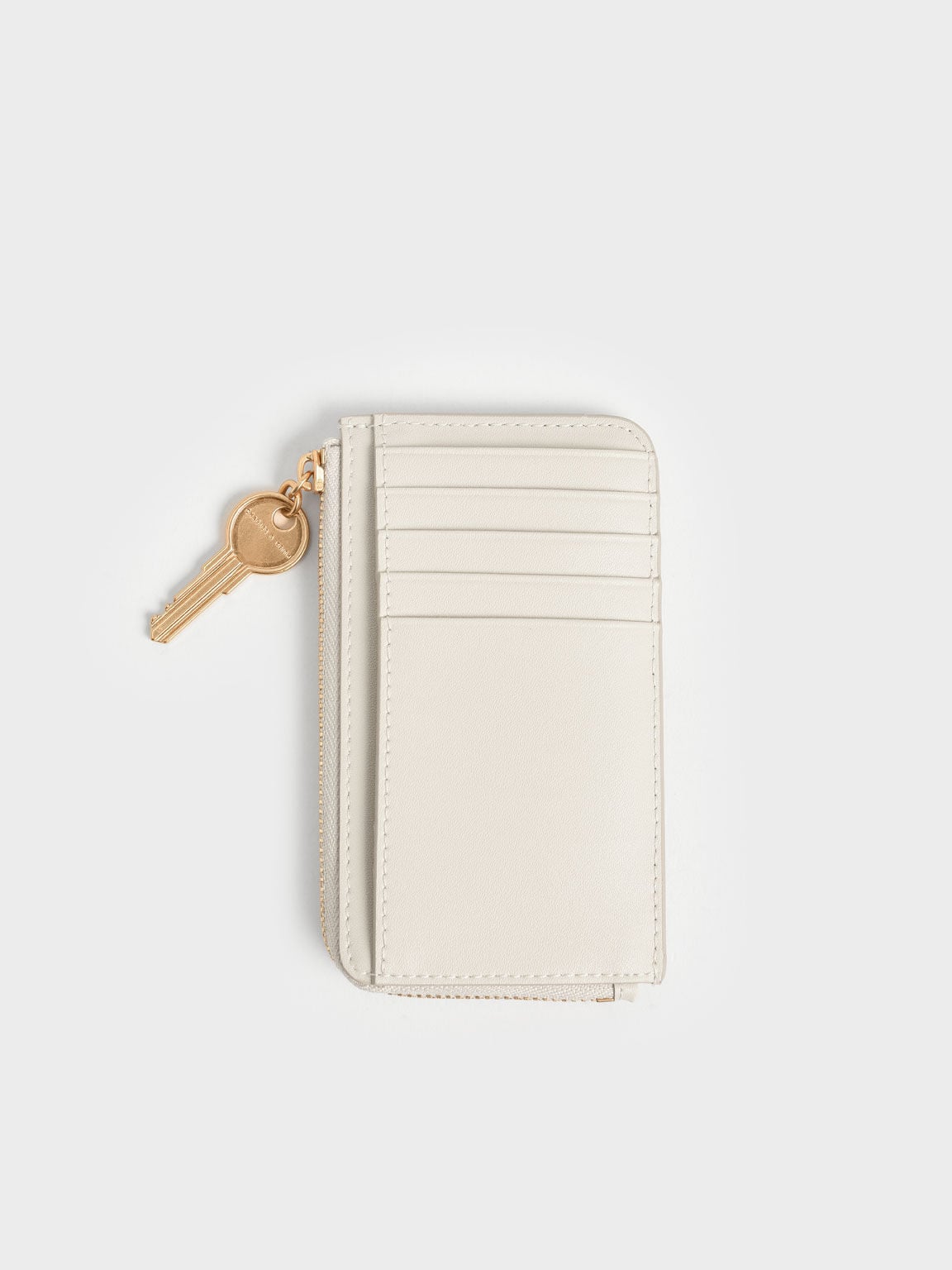 CHARLES & KEITH Smart Buy / Lane Key Zip-Around Wallet - Cream