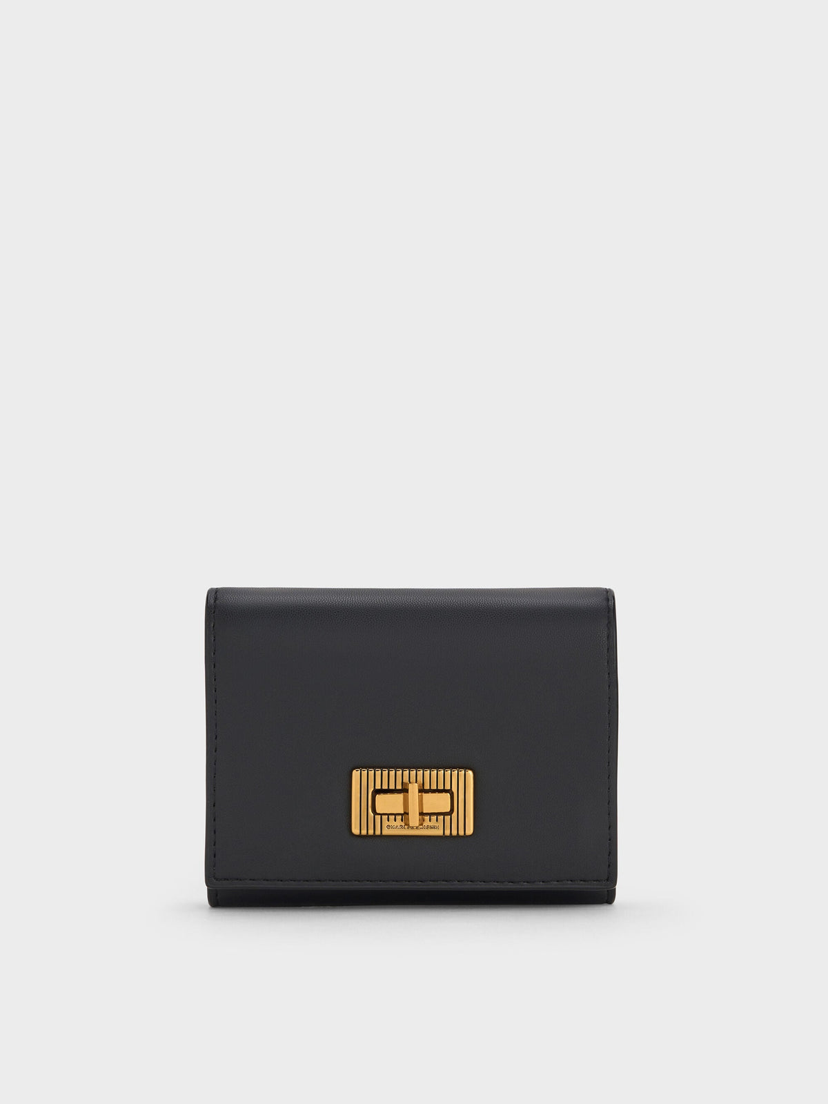 CHARLES & KEITH Best Price / Edna Turn-Lock Knotted-Strap Wallet - Black