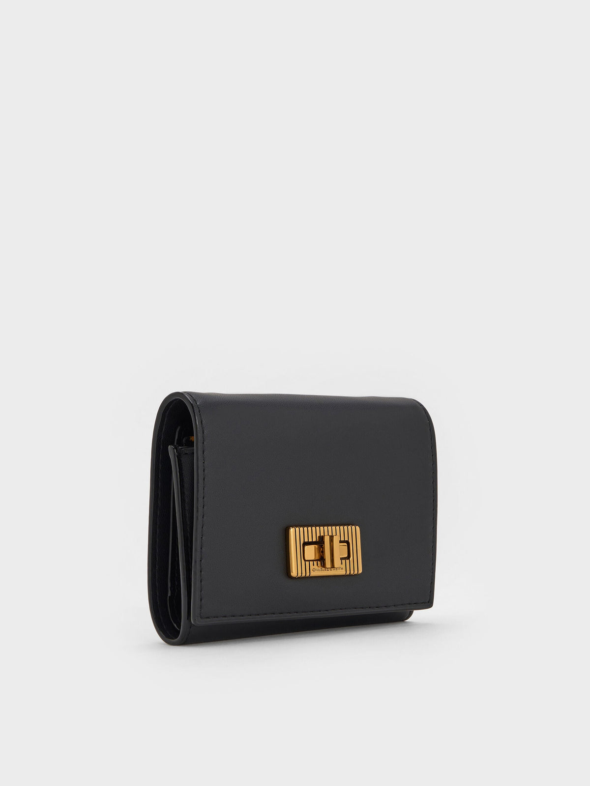CHARLES & KEITH Best Price / Edna Turn-Lock Knotted-Strap Wallet - Black