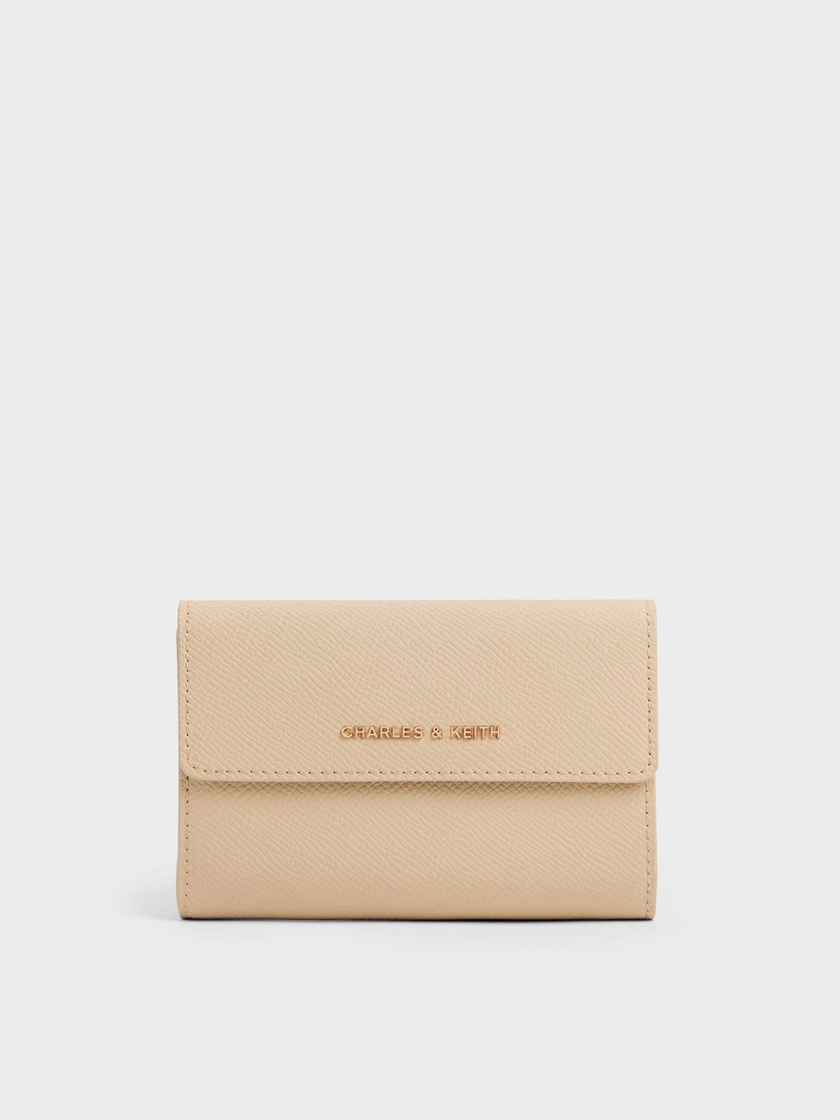 CHARLES & KEITH Trending / Tricha Turn-Lock Wallet - Sand Beige