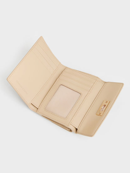 CHARLES & KEITH Trending / Tricha Turn-Lock Wallet - Sand Beige