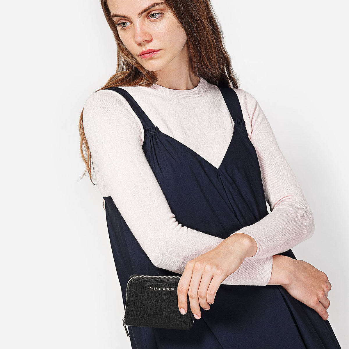 CHARLES & KEITH Premium / Basic Square Wallet - Black