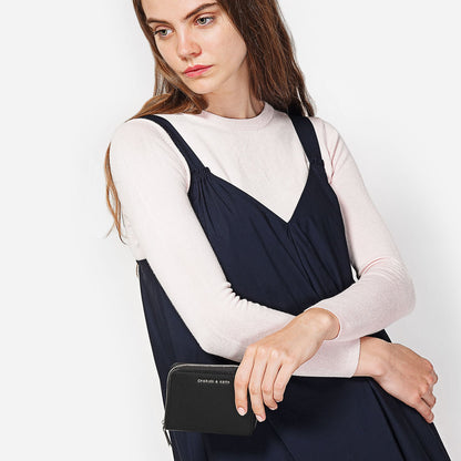CHARLES & KEITH Premium / Basic Square Wallet - Black