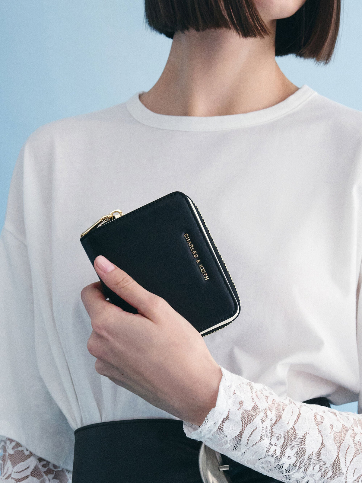 CHARLES & KEITH Featured / Finley Zip-Around Small Wallet - Black