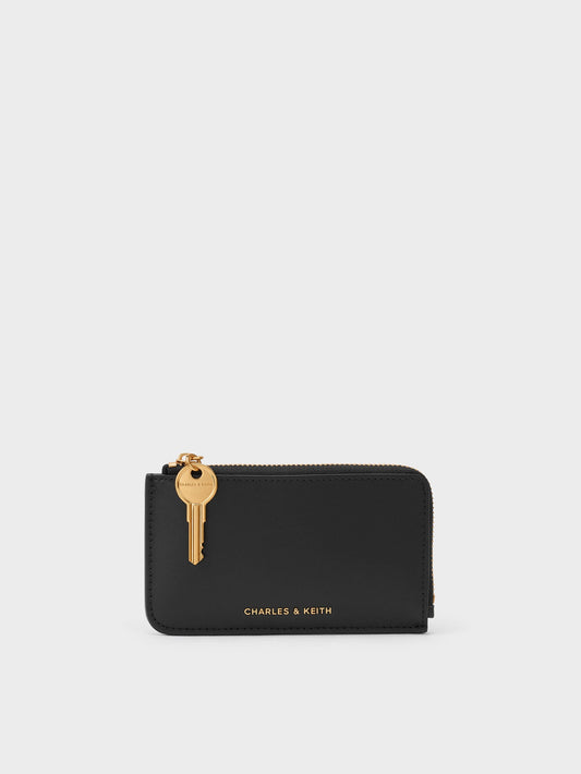CHARLES & KEITH Classic / Lane Key Zip-Around Wallet - Black
