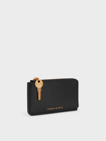 CHARLES & KEITH Classic / Lane Key Zip-Around Wallet - Black