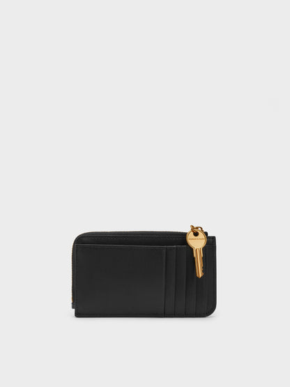 CHARLES & KEITH Classic / Lane Key Zip-Around Wallet - Black