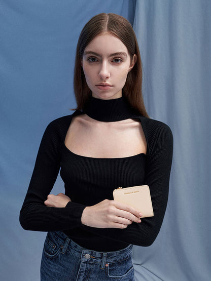 CHARLES & KEITH Deals / Keely Top Zip Small Wallet - Oat