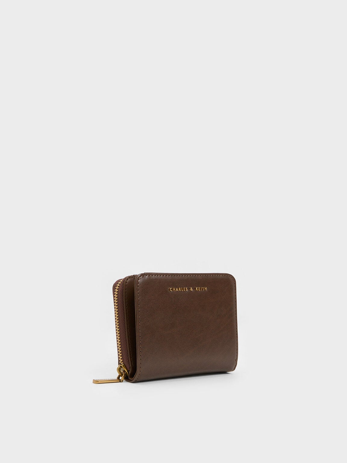 CHARLES & KEITH Trending / Finley Zip-Around Small Wallet - Dark Brown
