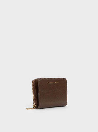 CHARLES & KEITH Trending / Finley Zip-Around Small Wallet - Dark Brown