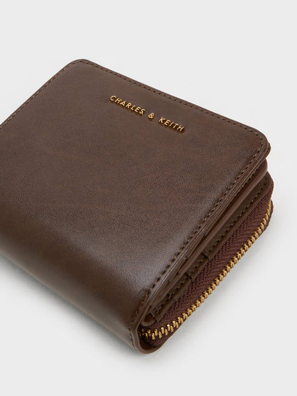 CHARLES & KEITH Trending / Finley Zip-Around Small Wallet - Dark Brown