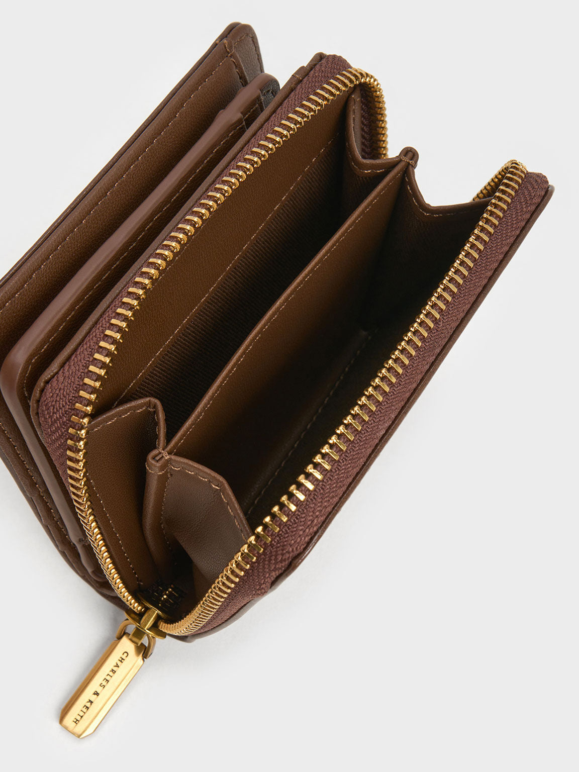 CHARLES & KEITH Trending / Finley Zip-Around Small Wallet - Dark Brown