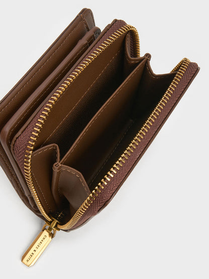 CHARLES & KEITH Trending / Finley Zip-Around Small Wallet - Dark Brown