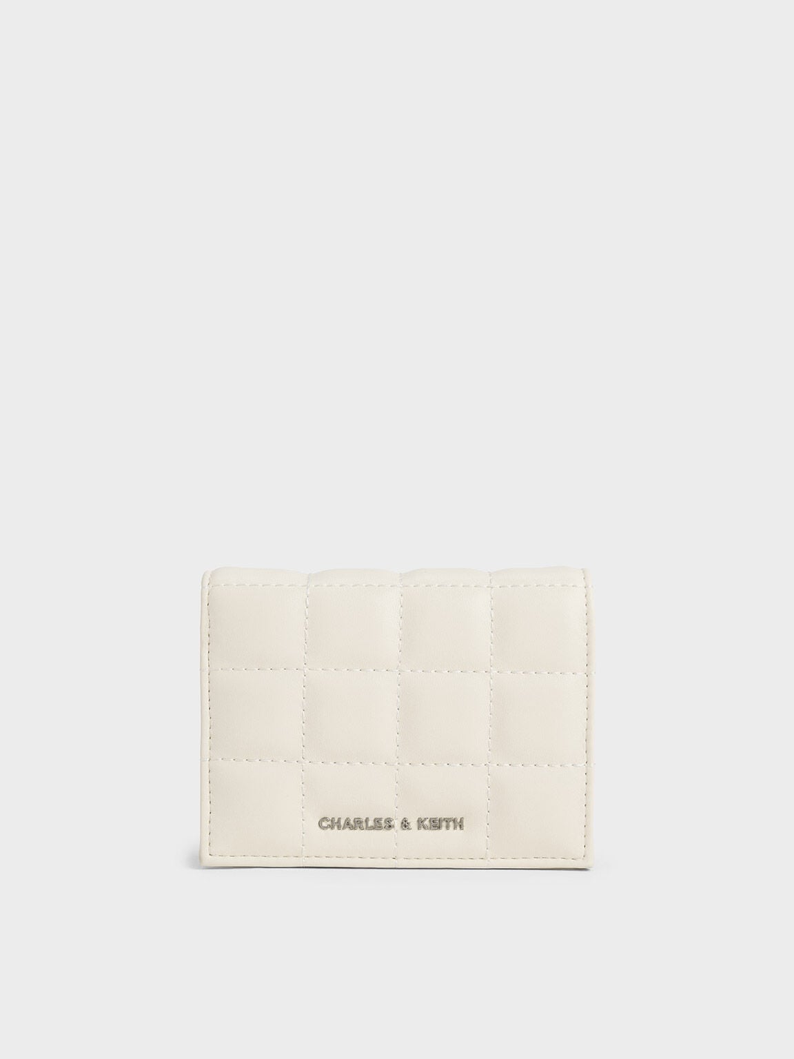 CHARLES & KEITH Best Seller / Cassia Quilted Wallet On Chain - Cream