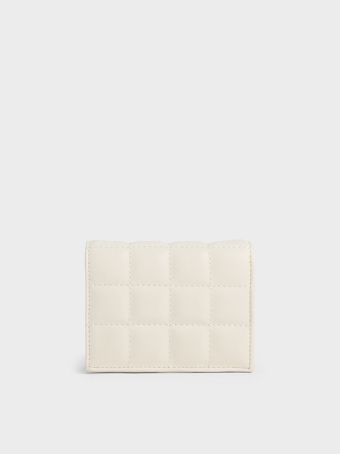 CHARLES & KEITH Best Seller / Cassia Quilted Wallet On Chain - Cream