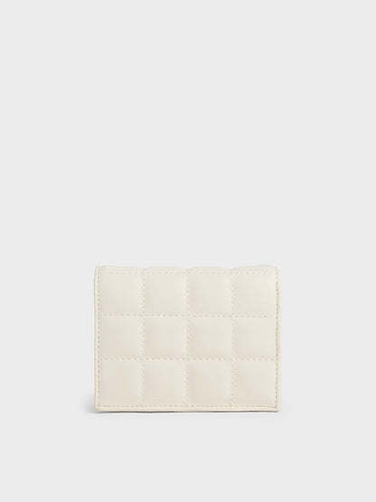 CHARLES & KEITH Best Seller / Cassia Quilted Wallet On Chain - Cream
