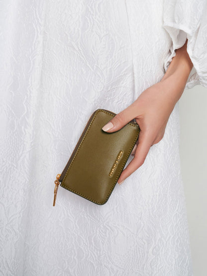 CHARLES & KEITH Featured / Lane Key Zip-Around Wallet - Olive