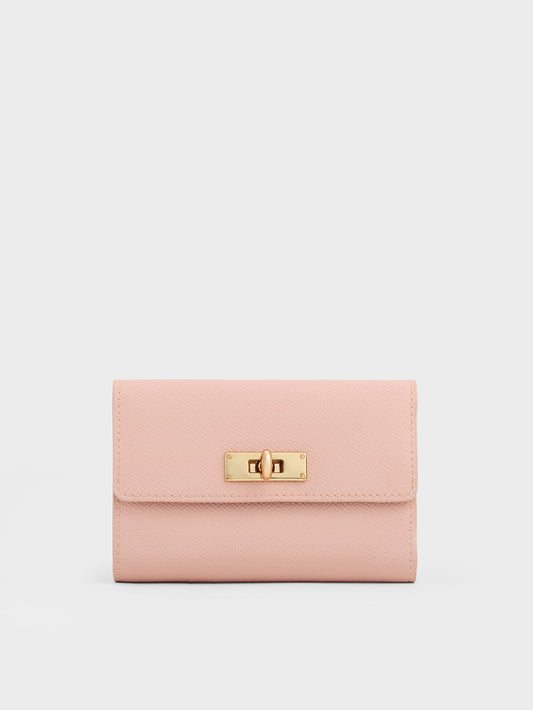 CHARLES & KEITH Everyday / Tricha Turn-Lock Wallet - Pink