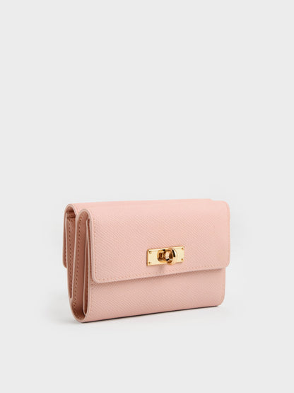 CHARLES & KEITH Everyday / Tricha Turn-Lock Wallet - Pink
