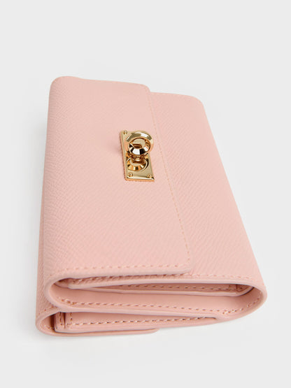 CHARLES & KEITH Everyday / Tricha Turn-Lock Wallet - Pink