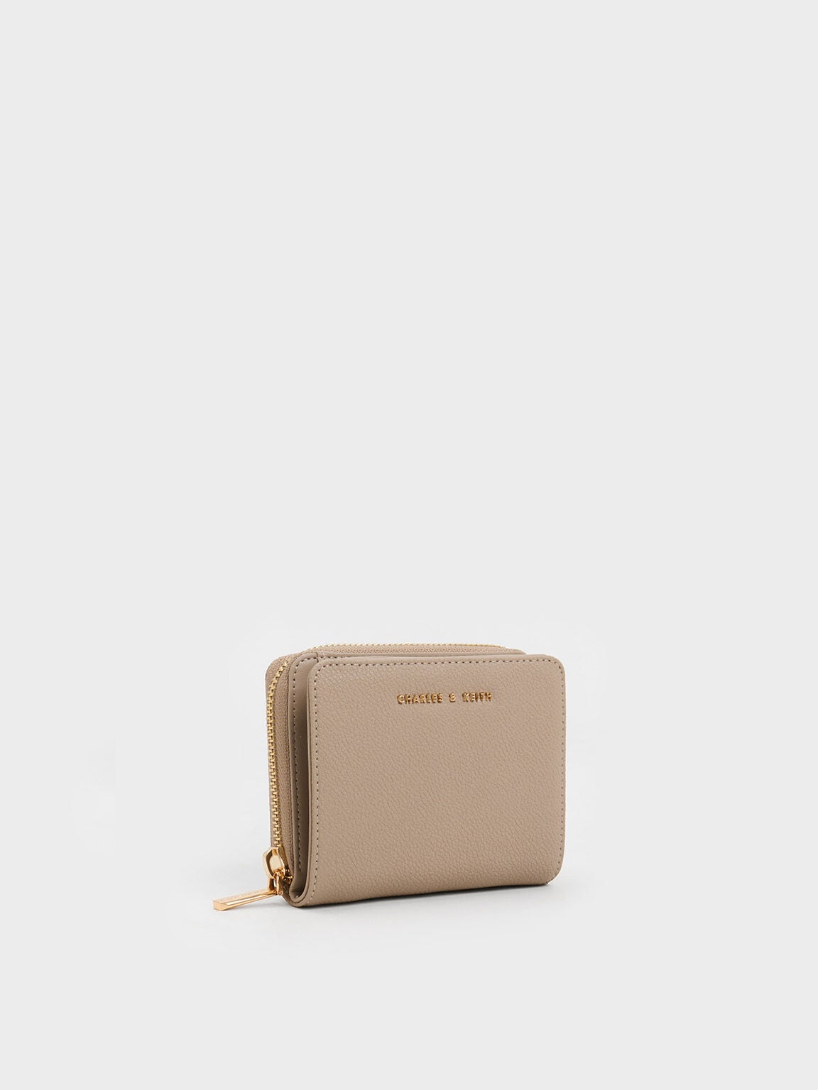 CHARLES & KEITH Deals / Finley Zip-Around Small Wallet - Taupe