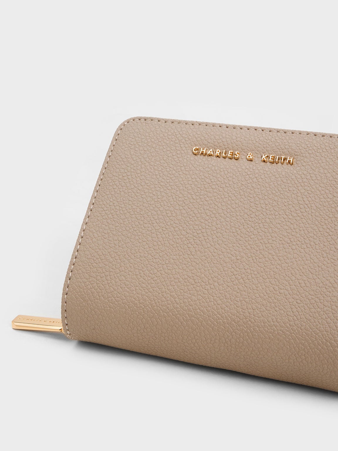 CHARLES & KEITH Deals / Finley Zip-Around Small Wallet - Taupe