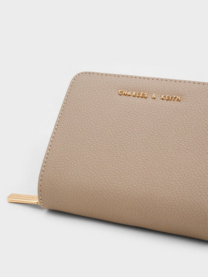 CHARLES & KEITH Deals / Finley Zip-Around Small Wallet - Taupe