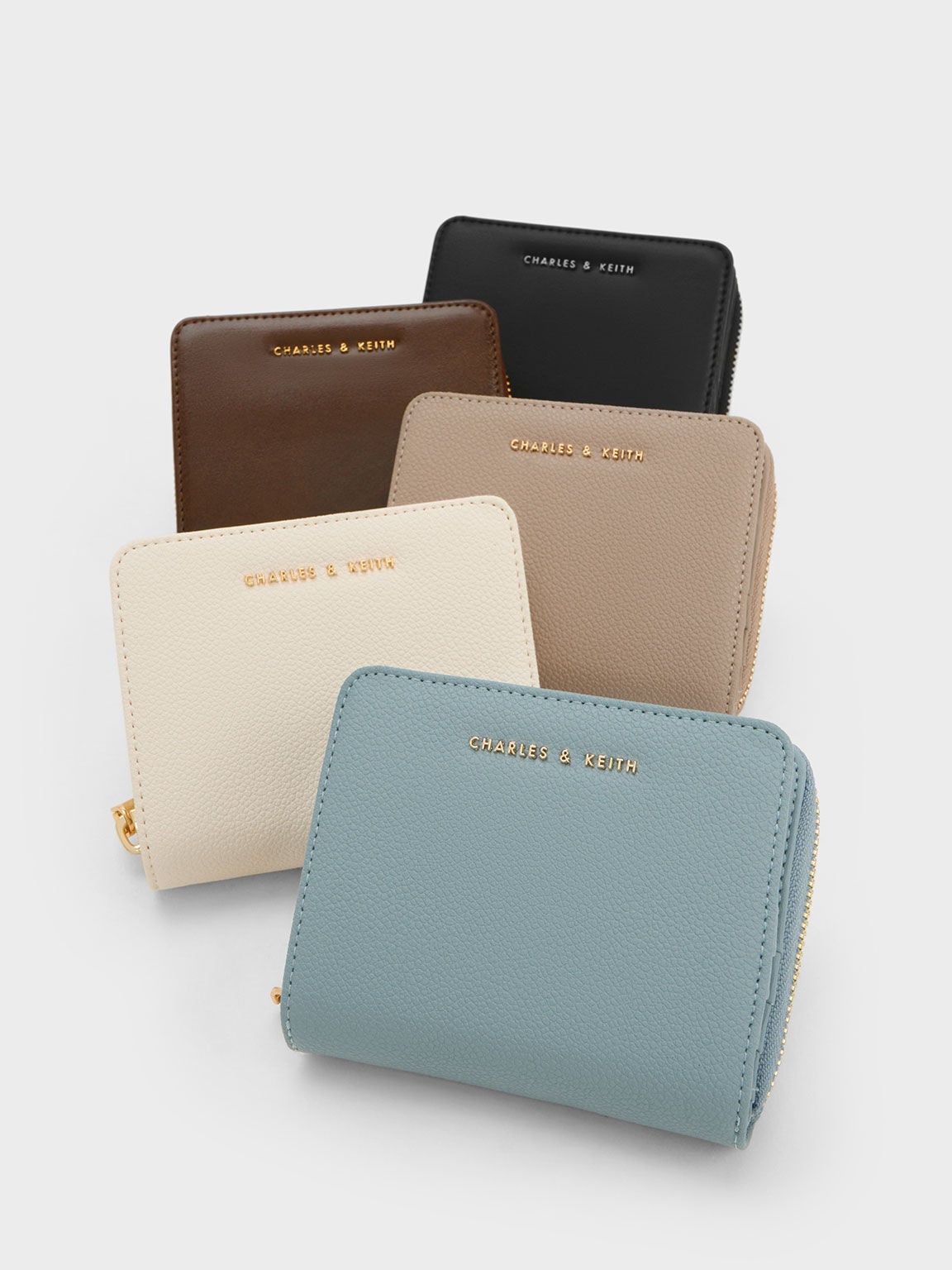 CHARLES & KEITH Deals / Finley Zip-Around Small Wallet - Taupe