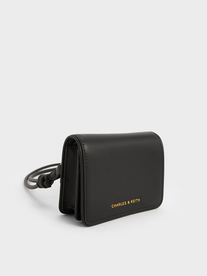 CHARLES & KEITH Great Value / Lyla Knotted-Strap Wallet - Black